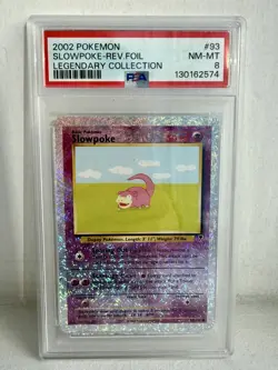 2002 POKEMON LEGENDARY COLLECTION — #93 SLOWPOKE — REVERSE FOIL — PSA 8 - Image 1