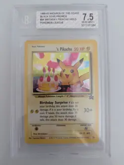 1999 Pokemon Wizards Black Star Promos _____'s Pikachu Birthday #24 BGS 8 - Image 1