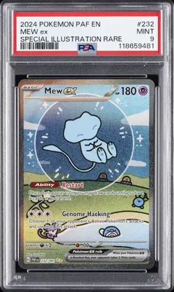 2024 POKEMON PAF EN-PALDEAN FATES SPECIAL ILLUSTRATION RARE #232 MEW EX PSA 9 - Image 1