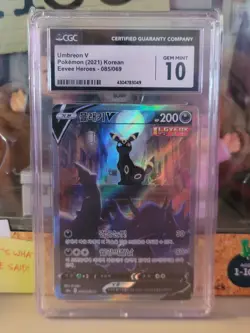 Pokemon TCG Umbreon v 085/069 SR S6a Korean Eevee Heroes CGC 10 - Image 1