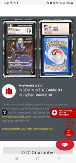 Pokemon TCG Umbreon v 085/069 SR S6a Korean Eevee Heroes CGC 10 - Image 3