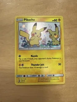 Pikachu SM162 Black Star Promo Card 🌀Swirl Holo - Image 1