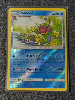 reverse holo Politoed 25/145 Pokemon card SM Guardians Rising rare NM - Image 1