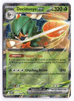 Pokemon Perfect Order Decidueye ex Double Rare Holo Crease in middle of card - Image 1