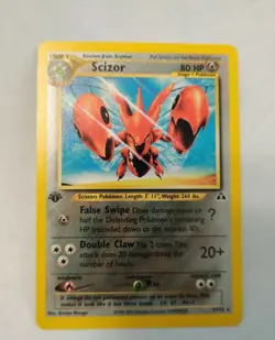 SCIZOR First Edition Neo Discovery Rare Pokemon Card 29/75 Near Mint/M+ WOTC - Image 1