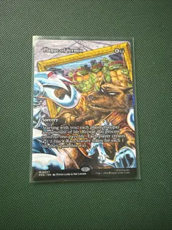 Plague of Vermin (Borderless) 0007 PZA Teenage Mutant Ninja Turtles TMNT MTG NM - Image 1