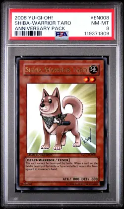 2008 YU-GI-OH! ANNIVERSARY PACK #EN008 SHIBA-WARRIOR TARO PSA 8 - Image 1