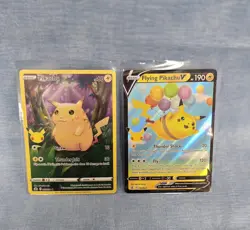 Pokemon TCG Pikachu Card 05/25 & Flying Pikachu V 06/25 Celebrations - Image 1