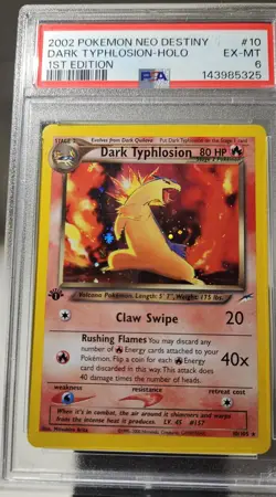 2002 Pokemon American 1st Edition Neo Destiny Dark Typhlosion Holo # 10 PSA- 6 - Image 2