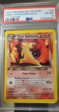2002 Pokemon American 1st Edition Neo Destiny Dark Typhlosion Holo # 10 PSA- 6 - Image 5