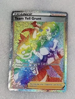 Team Yell Grunt 210/202 NM/M SWSH Sword & Shield Base Rainbow Pokemon TCG - Image 1