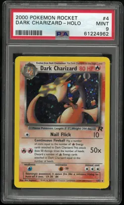 2000 Pokemon Rocket Dark Charizard Holo PSA 9 4/82 - Image 1