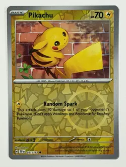 Pokemon TCG - Pikachu 051/162- 2024 SV05: Temporal Forces TEF - C Reverse Holo - Image 1