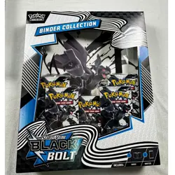 Pokemon TCG Scarlet Violet Black Bolt Binder Collection 5 Booster Packs Zekrom - Image 1