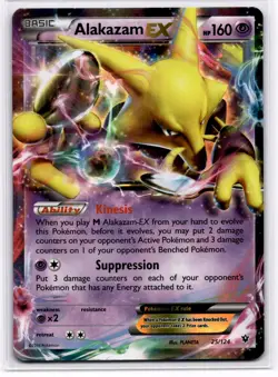 Alakazam EX 25/124 Holo Rare EX Fates Collide Pokemon Near Mint - Image 1