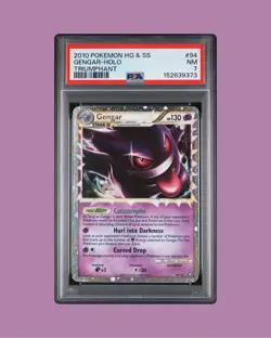 POKEMON 2010 GENGAR-HOLO HEARTGOLD & SOULSILVER TRIUMPHANT #94 PSA 7 NEW CERT - Image 1