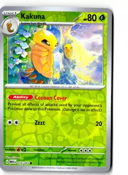 Kakuna 014/165 Common 151 Pokemon Reverse Holo Lightly Played - Image 1