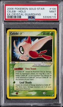 2006 POKEMON EX CRYSTAL GUARDIANS GOLD STAR #100 CELEBI-HOLO PSA 9 - Image 1