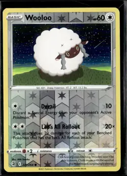 Pokemon Wooloo 221/264 Fusion Strike Reverse Holo Common 4 Card Lot - Image 1