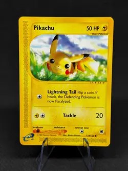 Pikachu 124/165 Expedition Pokemon Card e-Series Vintage WOTC Common NM- - Image 1