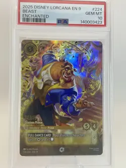 Disney Lorcana Enchanted BEAST - GRACIOUS PRINCE - EN9- PSA 10 GEM MINT 224/204 - Image 1