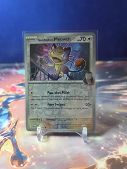 Team Rocket's Meowth 149/182 Destined Rivals Reverse Holo Pokemon TCG - Image 1