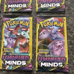 Pokemon Unified Minds - Sun & Moon 3 Card Booster Pack Lot of 8- 2x Full Art Set - Image 3