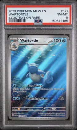 2023 POKEMON MEW EN-151 ILLUSTRATION RARE #171 WARTORTLE PSA 8 - Image 1
