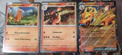 Charizard ex SVP 161 Charmander 004/165 Charmeleon 005/165 Black Star Pokemon - Image 1