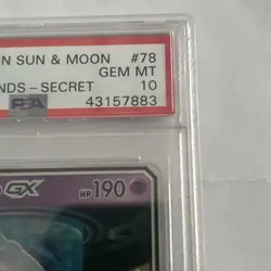 2017 POKEMON SUN & MOON #78/73 MEWTWO GX SHINING LEGENDS SECRET PSA 10 - Image 5