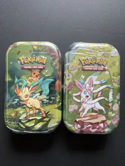 Pokemon TCG - Prismatic Evolutions - Mini Tins x2 - Sylveon + Leafeon - Sealed - Image 1