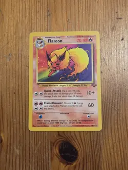 Pokemon TCG 1999 Flareon 19/64 Jungle Unlimited Non-Holo Rare Vintage LP - Image 1
