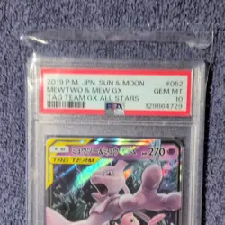Pokemon Mewtwo & Mew GX 052/173 Tag Team GX All Stars Holo Japanese PSA 10 - Image 4