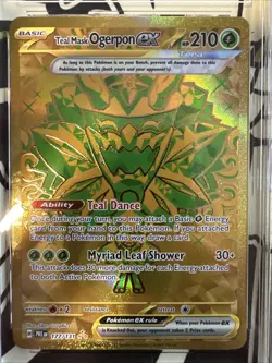 2025 POKEMON PRE EN-PRISMATIC EVOLUTIONS HYPER RARE TEAL MASK OGERPON EX TAG 9 - Image 2