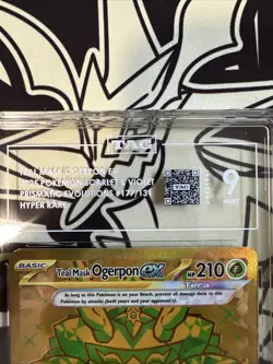 2025 POKEMON PRE EN-PRISMATIC EVOLUTIONS HYPER RARE TEAL MASK OGERPON EX TAG 9 - Image 3