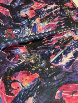 Beelzemon 2 Player Cloth Playmat Digimon Yugioh Tribrigade Manamoon 25”x25” - Image 3