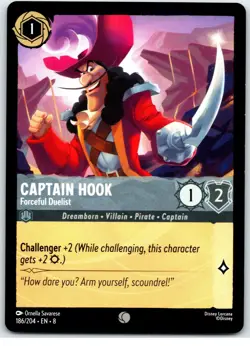 #186 Captain Hook - Forceful Duelist PLAYSET x4 Disney Lorcana Reign of Jafar 4x - Image 4