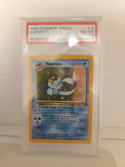 1999 POKEMON JUNGLE VAPOREON - HOLO #12 PSA NM - MT 8 - Image 1