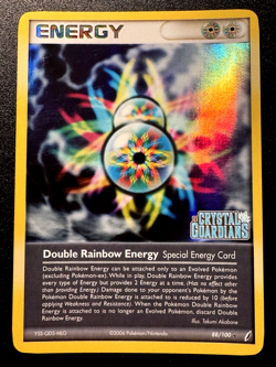 Double Rainbow Energy 88/100 Crystal Guardians Pokemon Card Reverse Holo Rare LP - Image 1