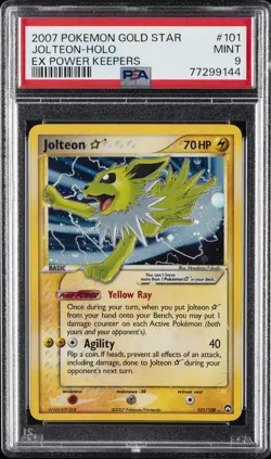 2007 POKEMON EX POWER KEEPERS GOLD STAR #101 JOLTEON-HOLO PSA 9 - Image 1