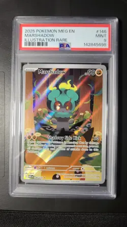 Pokemon Marshadow Me01 Mega Evolution Illustration Rare Holo 146/132 PSA 9 90 HP - Image 1