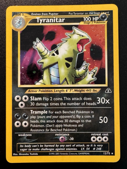 Tyranitar 12/75 Neo Discovery Pokemon Card Holo Foil Rare HP - Image 1