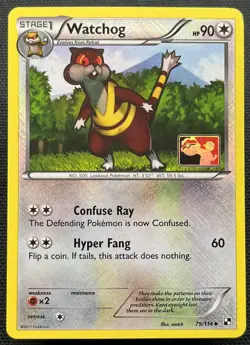 Pokemon Watchog 79/114 Crosshatch Reverse Holo League Promo NM - Image 1