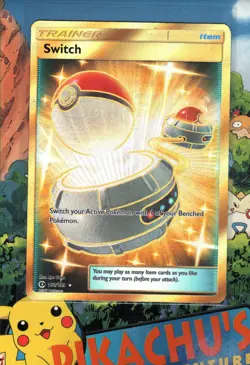 Pokemon TCG Switch 160/149 Sun & Moon Base Set Secret Rare Holo LP - Image 1