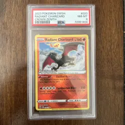 Pokemon TCG PSA 8 Radiant Charizard Crown Zenith 020/159 Holo Radiant Rare - Image 1