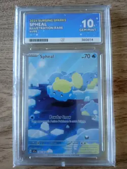 Pokemon TCG Spheal 199/191 Illustration Rare, Surging Sparks Ace 10 Gem Mint - Image 1