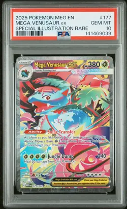 2025 POKEMON MEG EN-MEGA EVOLUTION #177 MEGA VENUSAUR EX PSA 10 - Image 1