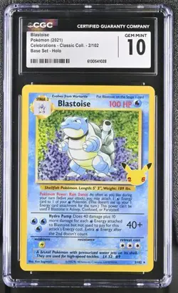 CGC 10 Pokemon English Blastoise 2/102 2021 Celebrations - Image 1