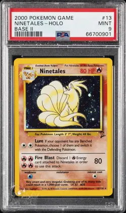2000 POKEMON BASE SET 2 #13 NINETALES-HOLO PSA 9 - Image 1