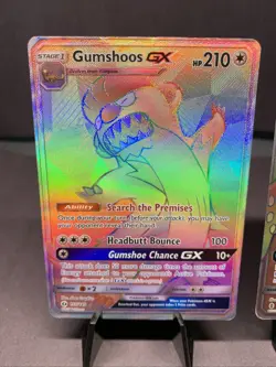 Gumshoos GX 157/149 Sun & Moon Base Rainbow Secret Rare Pokemon NM Mint 2017 - Image 2